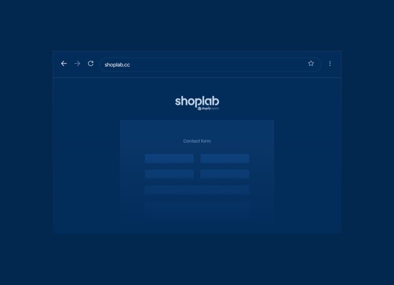 Browserfenster auf shoplab.cc mit dem Kontaktformular, über das du deine Design-Anfrage stellst
