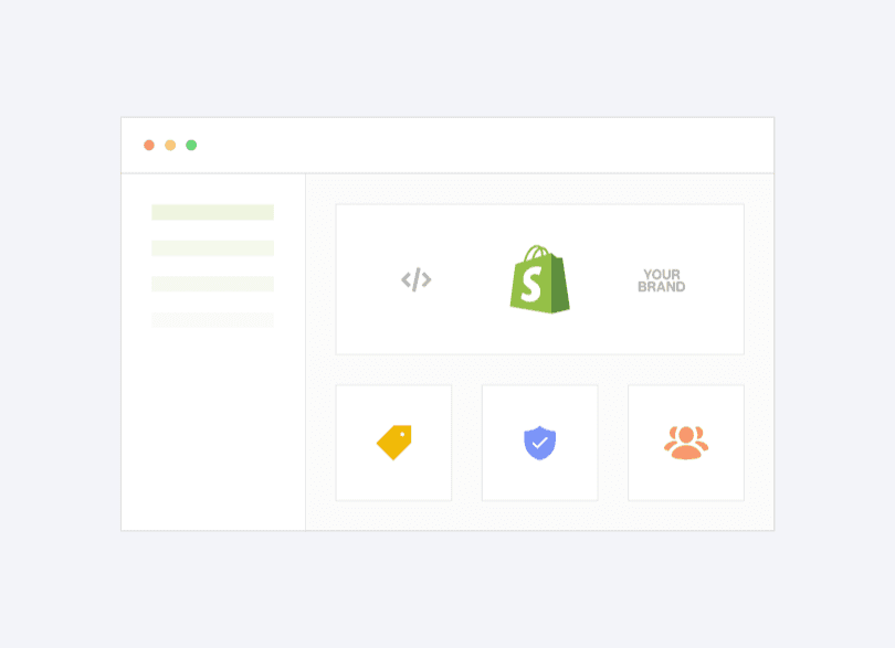 White-Label-Shopify-App-Mockup mit deinem eigenen Branding im Shopify-Admin